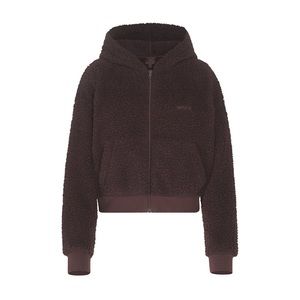 COPY - Skims Teddy zip up hoodie in espresso